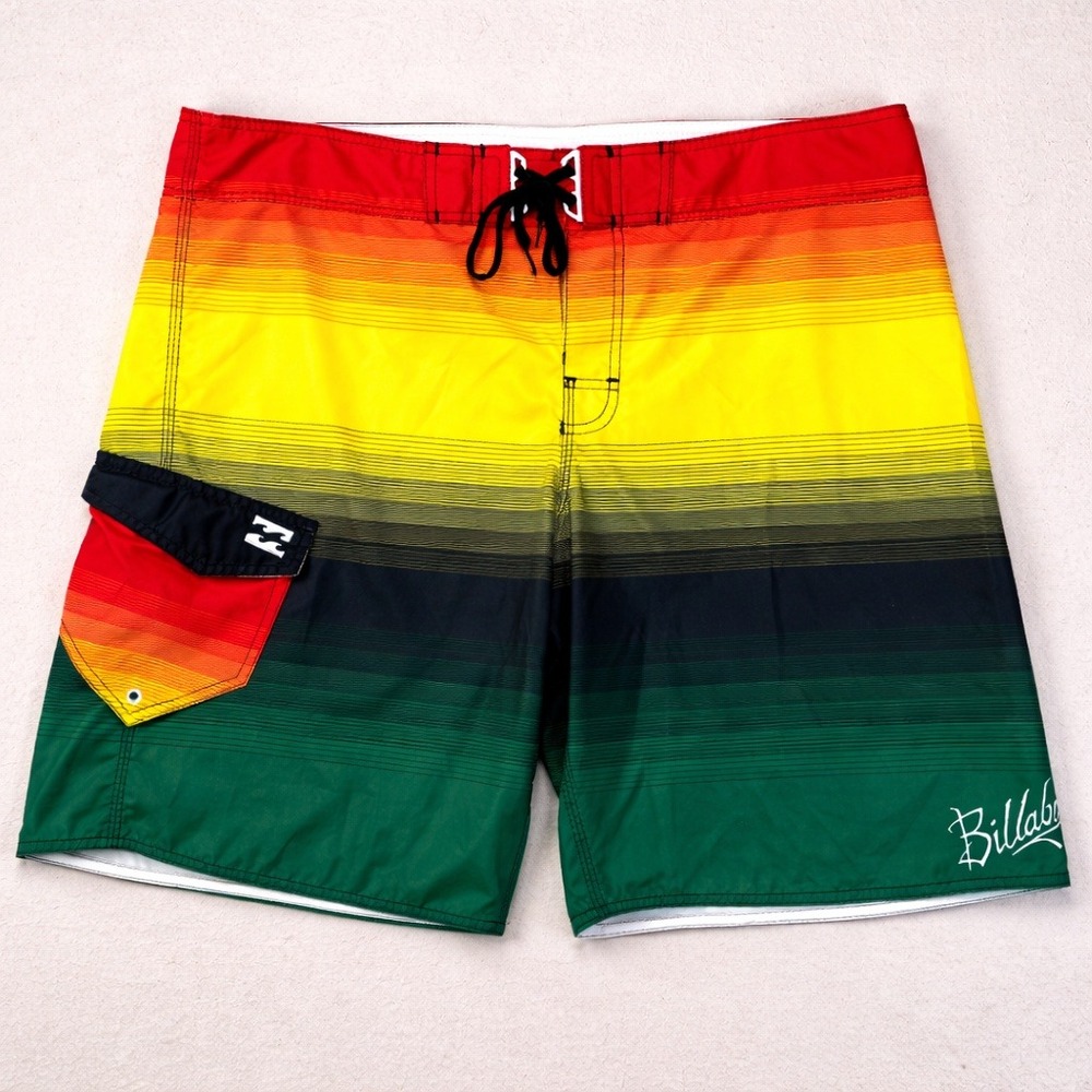 Hecho de Billabong Boardshorts Mens 38 VTG Rasta Surf Baggy Y2K 21" Cargo Pocket